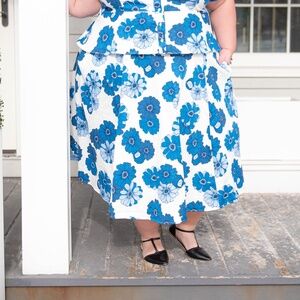 ModCloth x Collectif Collared Daisy A-line Skirt NWOT Size 26W
